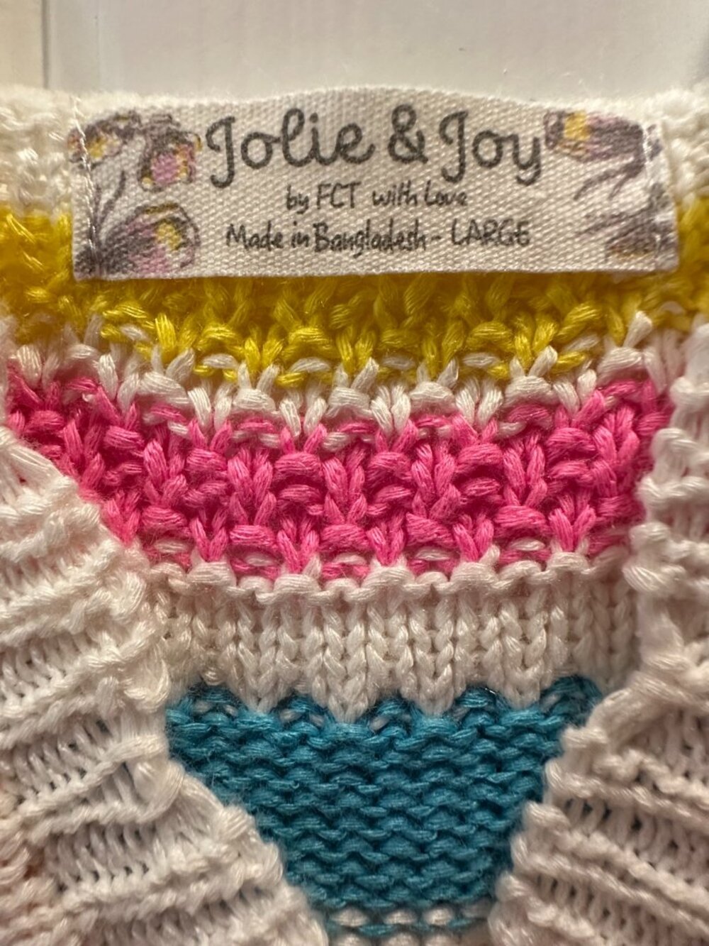 Jolie and Joy Colorful Striped Knit Vest Top, Size L